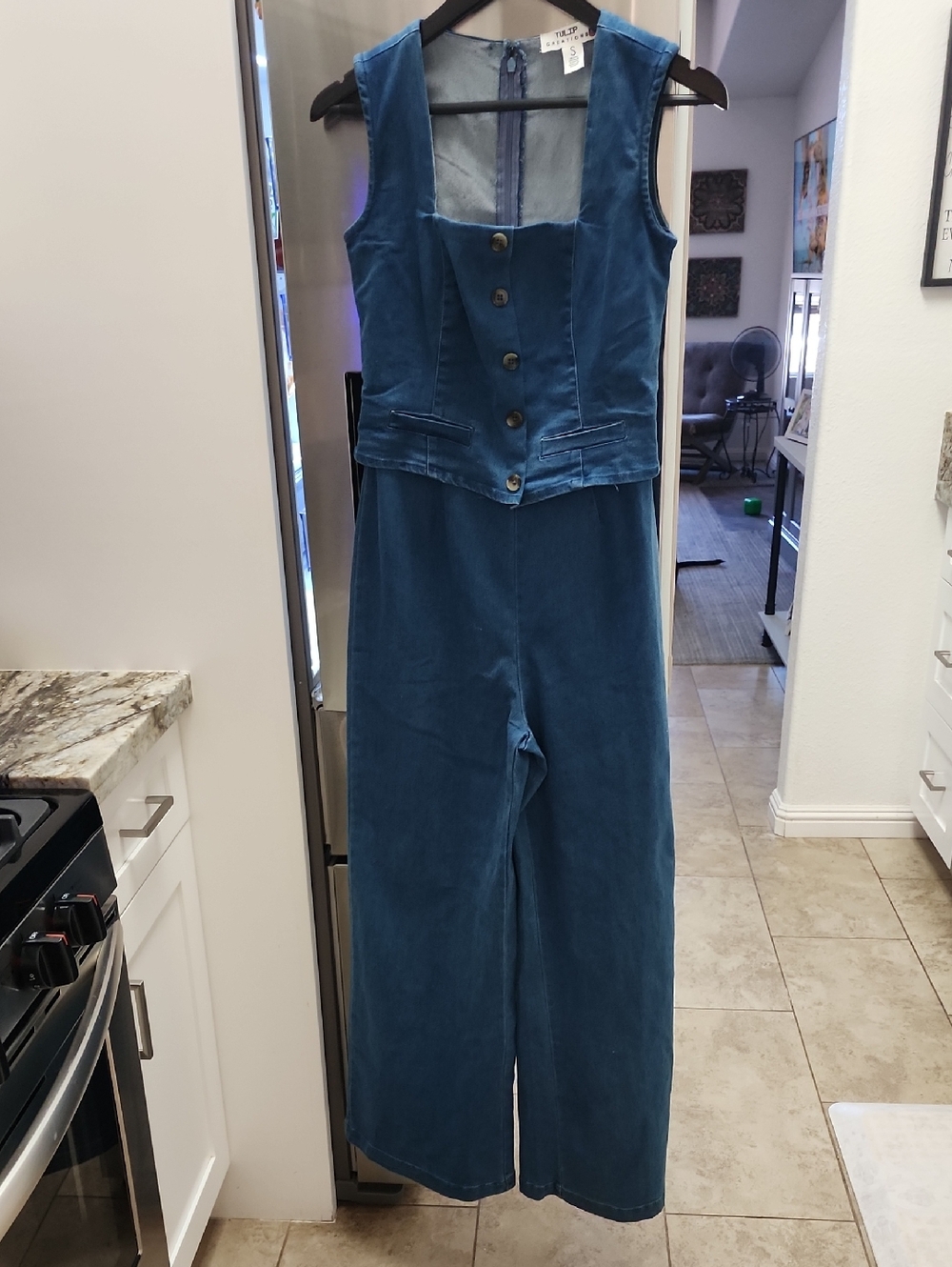 Tulip Creations Denim One Piece Womens Jumpsuit. Size Small